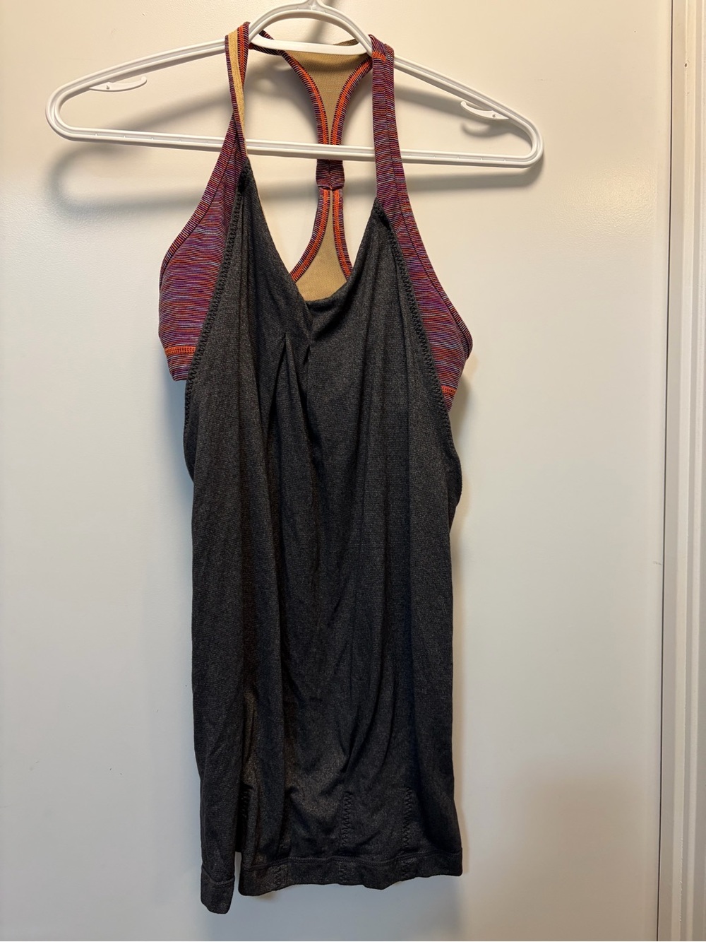 lululemon athletica Black Tank with Multicolor Strappy Back